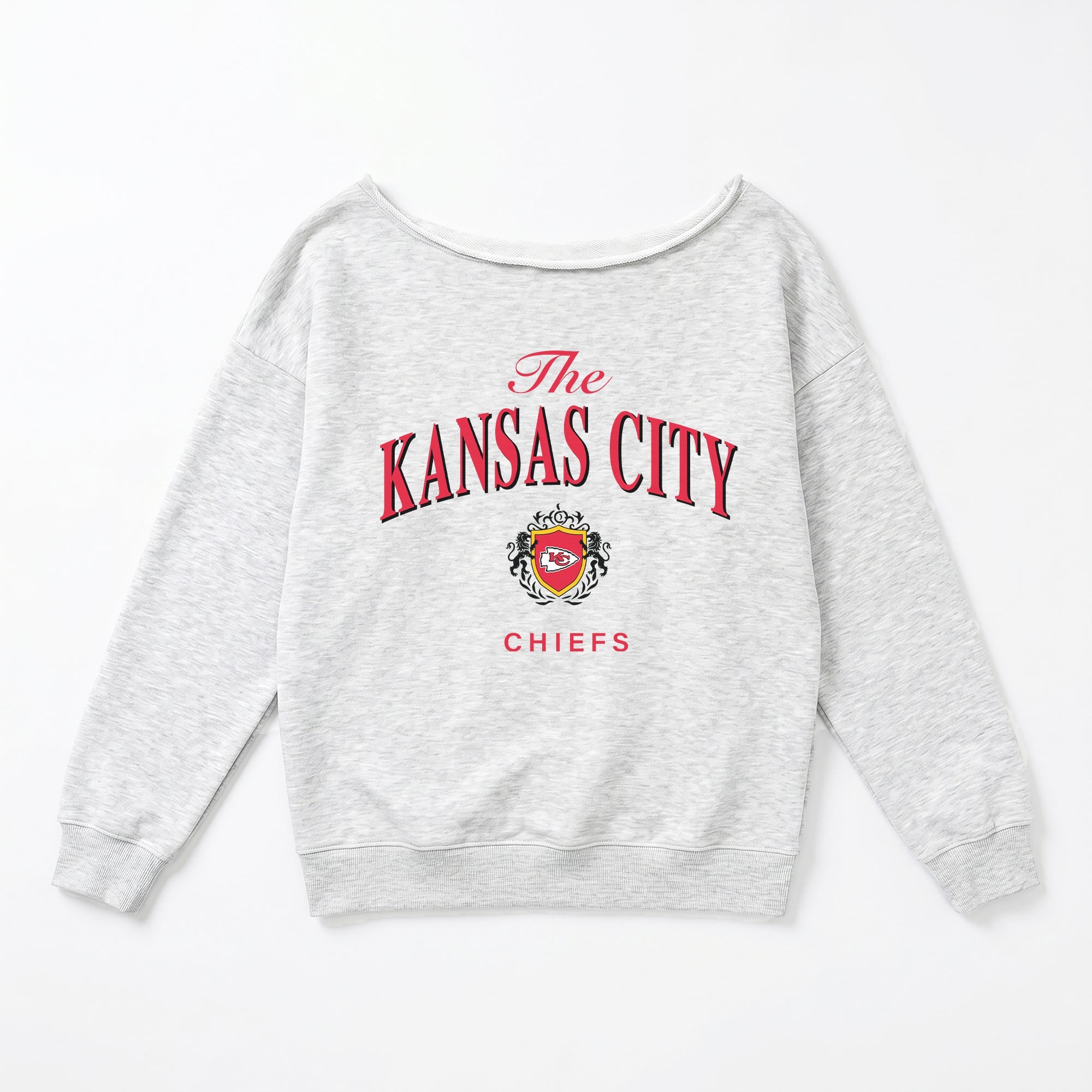 KANSAS CITY CHIEFS OFFSIDES ENERGY RELAXED OFF-SHOULDER TOP