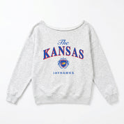 KANSAS JAYHAWKS OFFSIDES ENERGY RELAXED OFF-SHOULDER TOP
