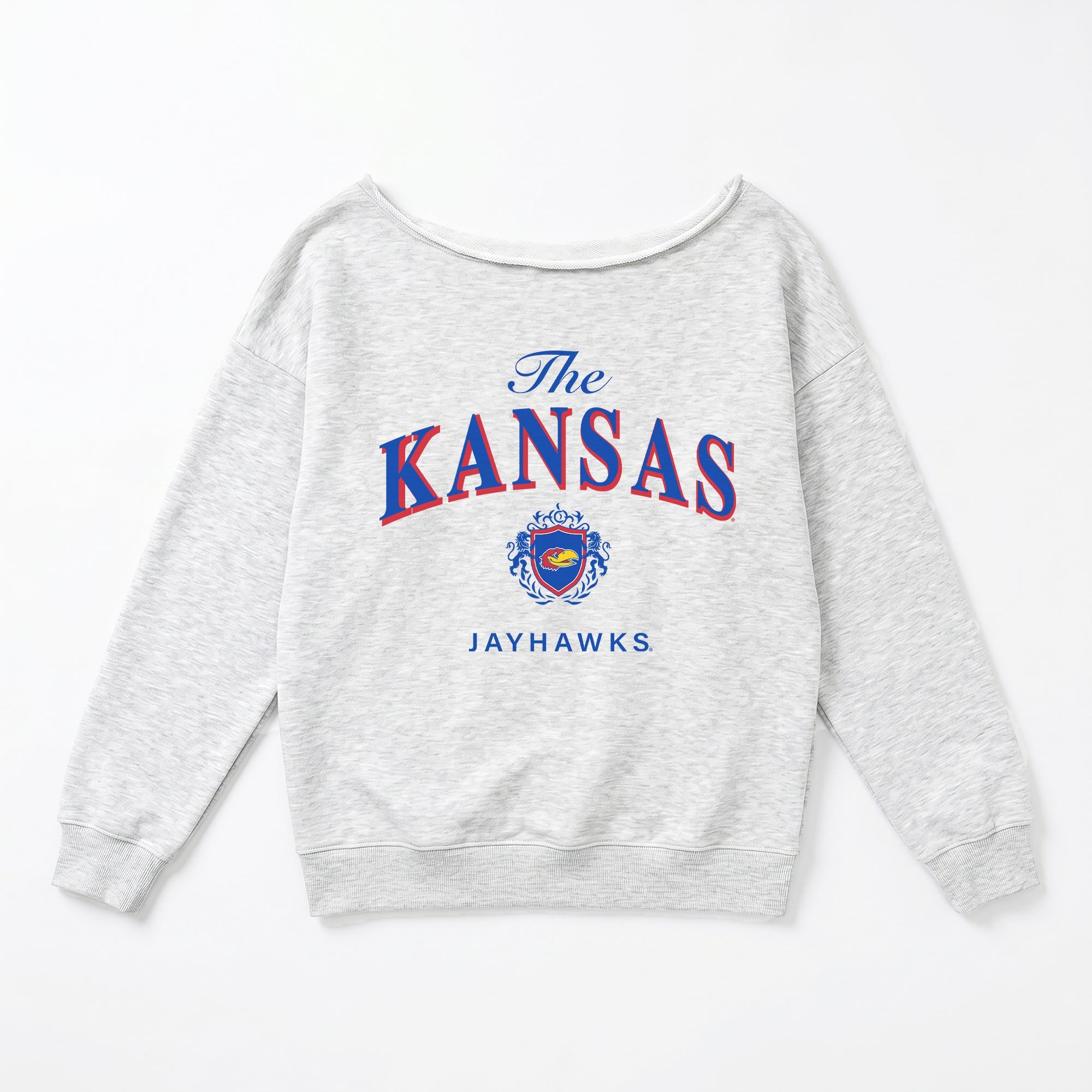 KANSAS JAYHAWKS OFFSIDES ENERGY RELAXED OFF-SHOULDER TOP