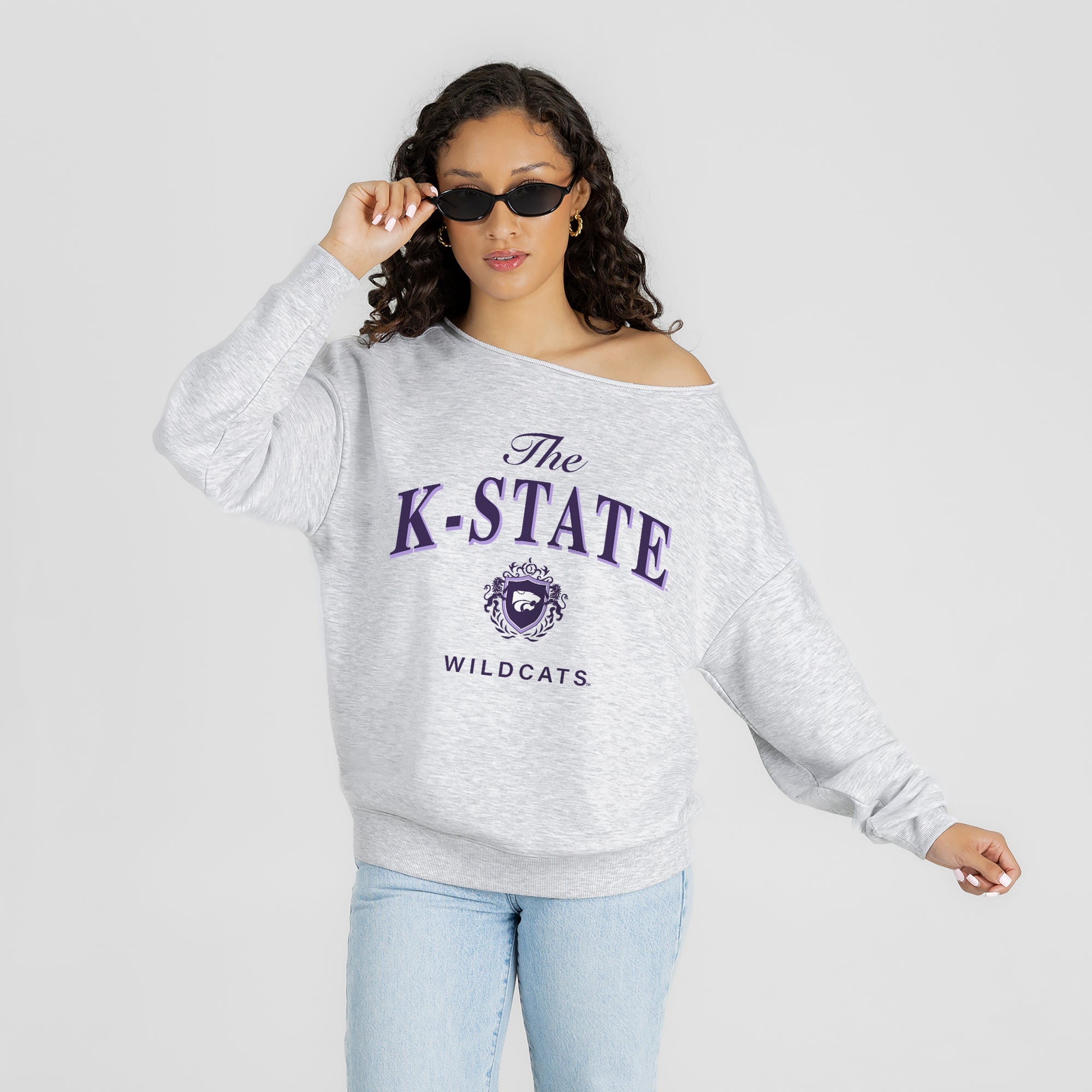 KANSAS STATE WILDCATS OFFSIDES ENERGY RELAXED OFF-SHOULDER TOP
