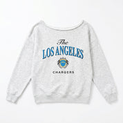 LOS ANGELES CHARGERS OFFSIDES ENERGY RELAXED OFF-SHOULDER TOP