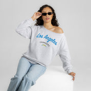 LOS ANGELES CHARGERS LEGACY STANDARD RELAXED OFF-SHOULDER TOP