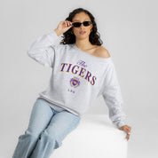 LSU TIGERS OFFSIDES ENERGY RELAXED OFF-SHOULDER TOP