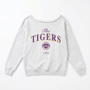 LSU TIGERS OFFSIDES ENERGY RELAXED OFF-SHOULDER TOP