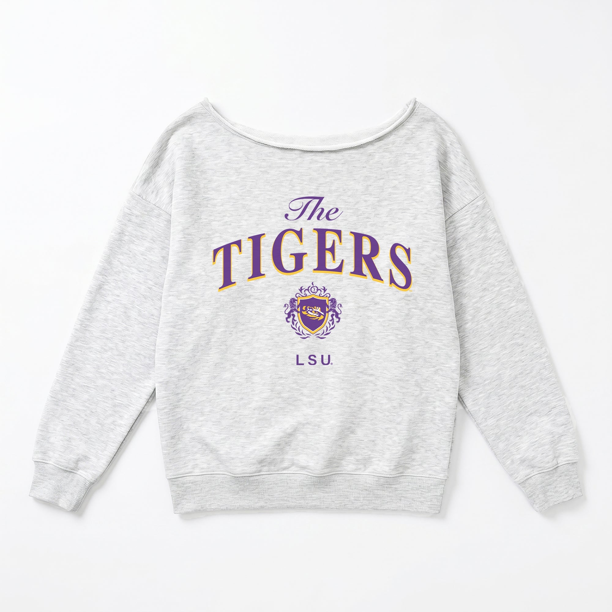 LSU TIGERS OFFSIDES ENERGY RELAXED OFF-SHOULDER TOP