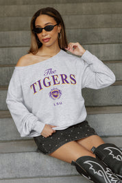 LSU TIGERS OFFSIDES ENERGY RELAXED OFF-SHOULDER TOP