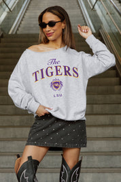 LSU TIGERS OFFSIDES ENERGY RELAXED OFF-SHOULDER TOP