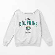 MIAMI DOLPHINS OFFSIDES ENERGY RELAXED OFF-SHOULDER TOP