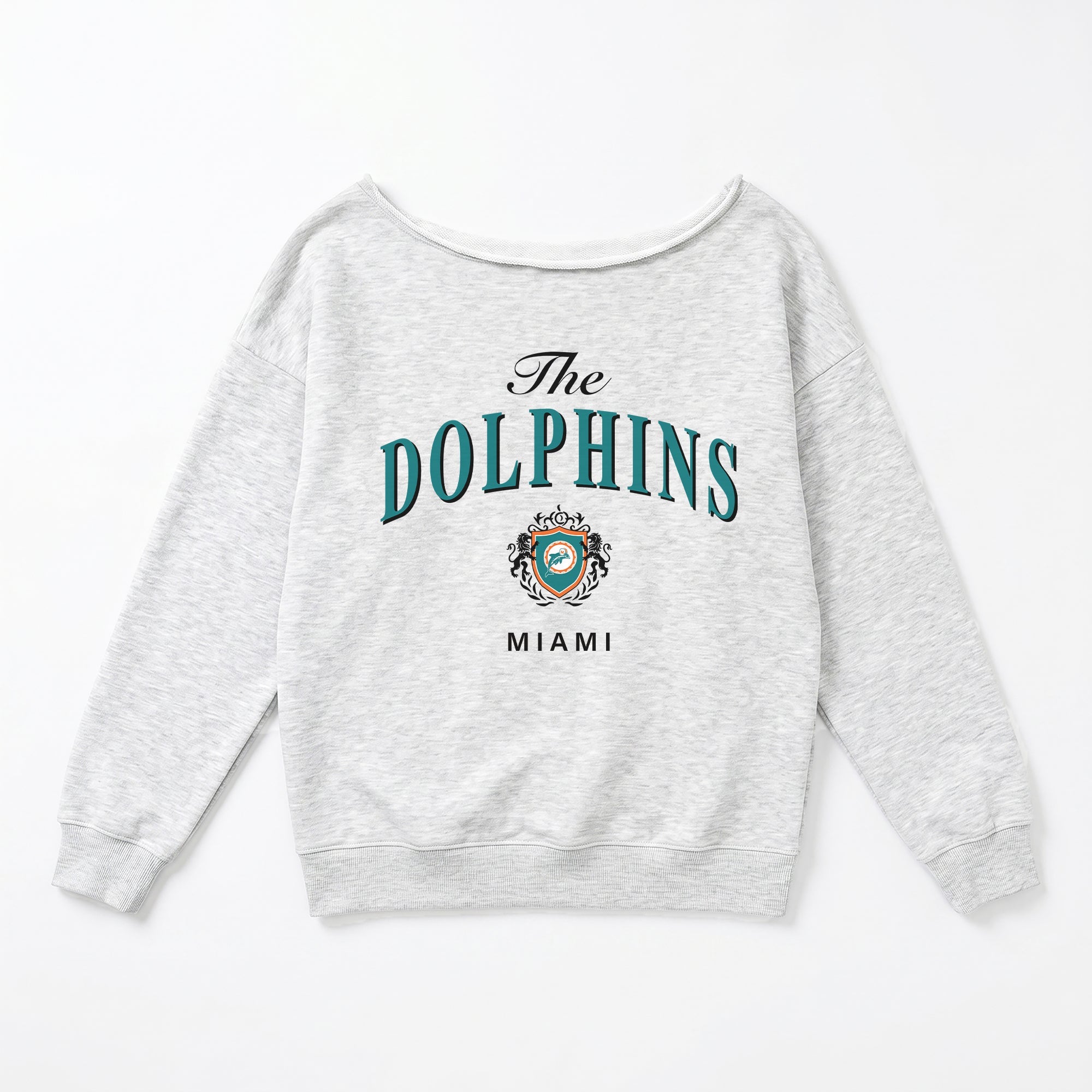 MIAMI DOLPHINS OFFSIDES ENERGY RELAXED OFF-SHOULDER TOP