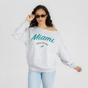 MIAMI DOLPHINS LEGACY STANDARD RELAXED OFF-SHOULDER TOP