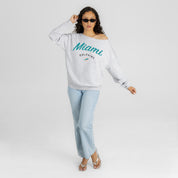 MIAMI DOLPHINS LEGACY STANDARD RELAXED OFF-SHOULDER TOP