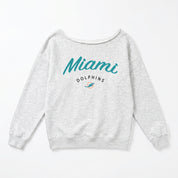 MIAMI DOLPHINS LEGACY STANDARD RELAXED OFF-SHOULDER TOP