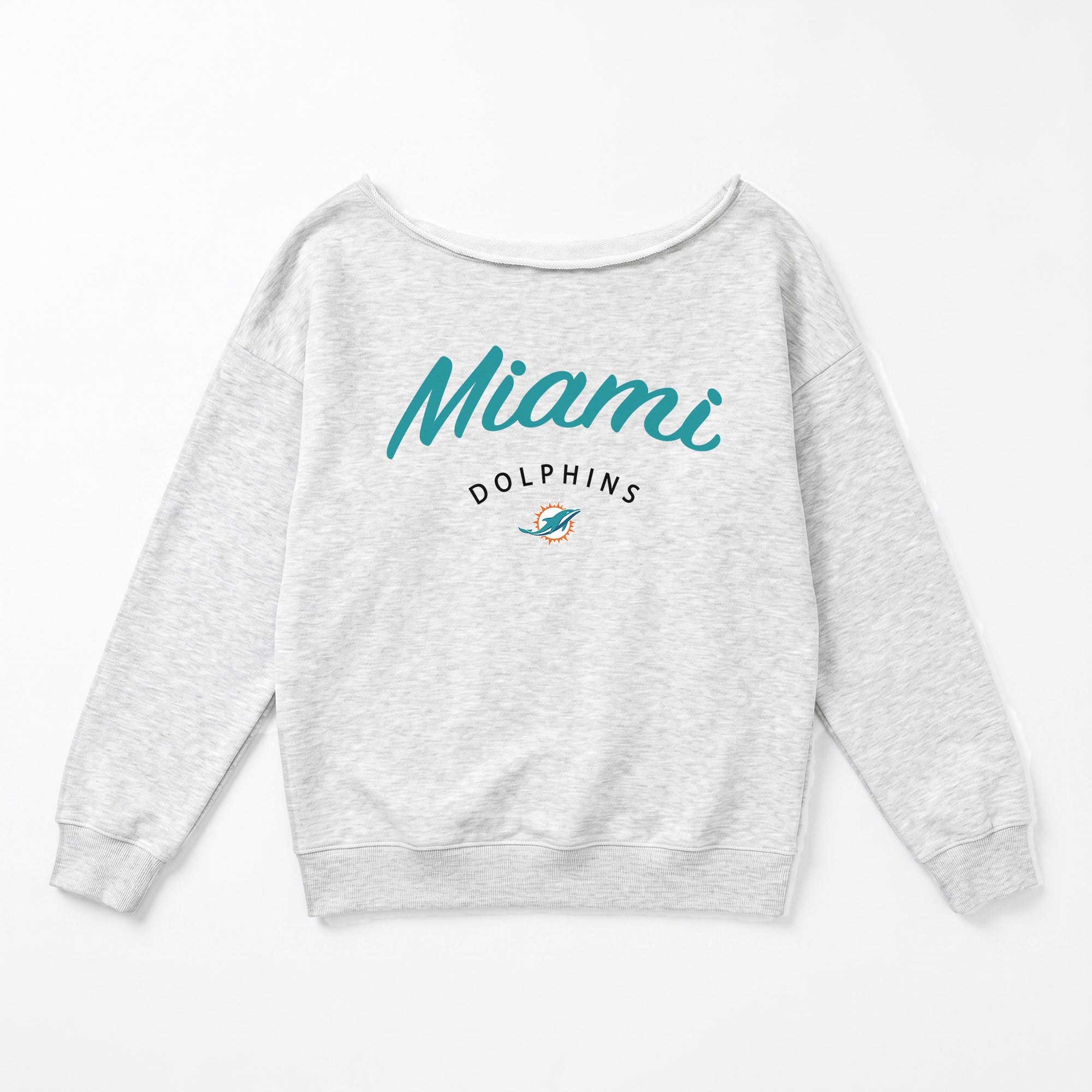 MIAMI DOLPHINS LEGACY STANDARD RELAXED OFF-SHOULDER TOP