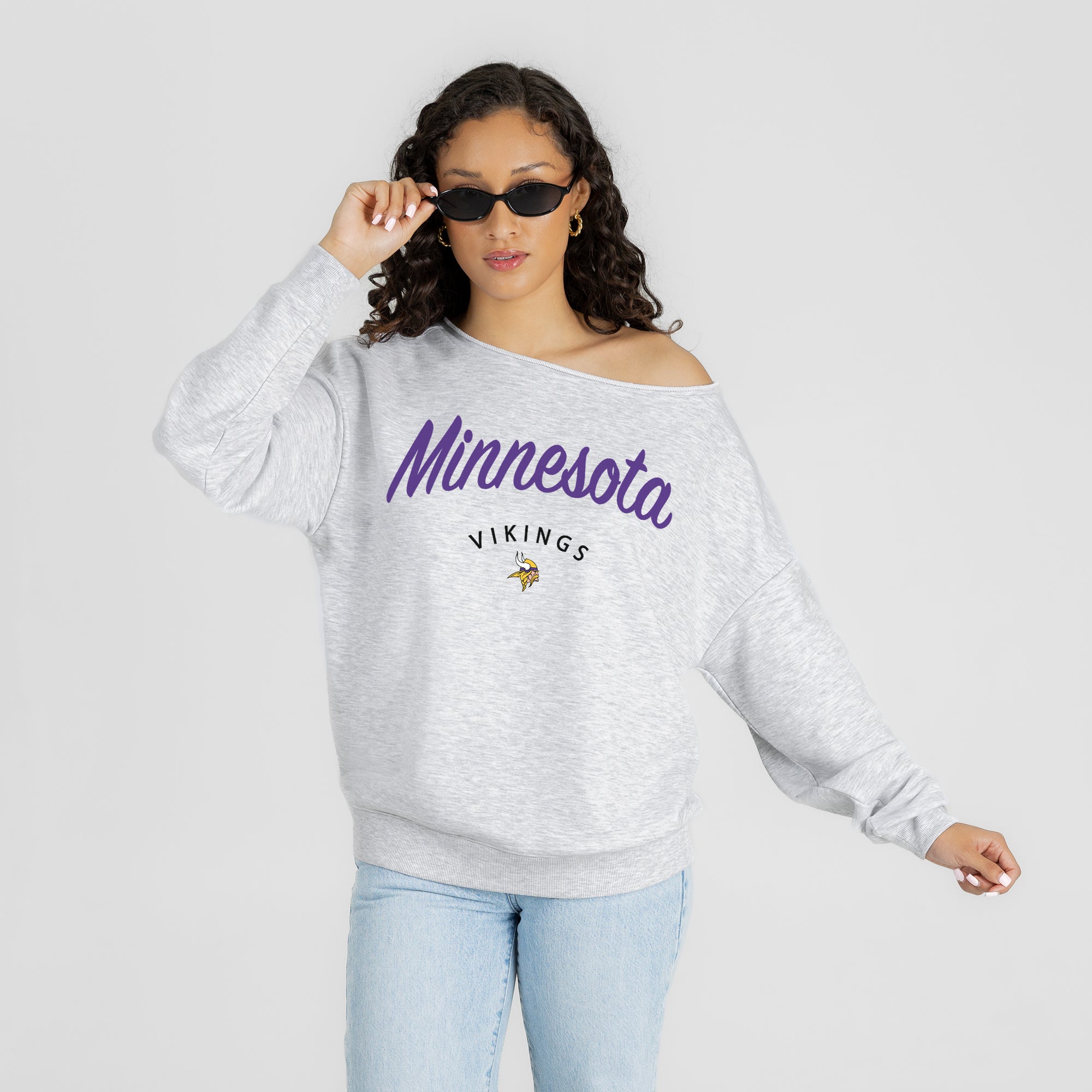 MINNESOTA VIKINGS LEGACY STANDARD RELAXED OFF-SHOULDER TOP