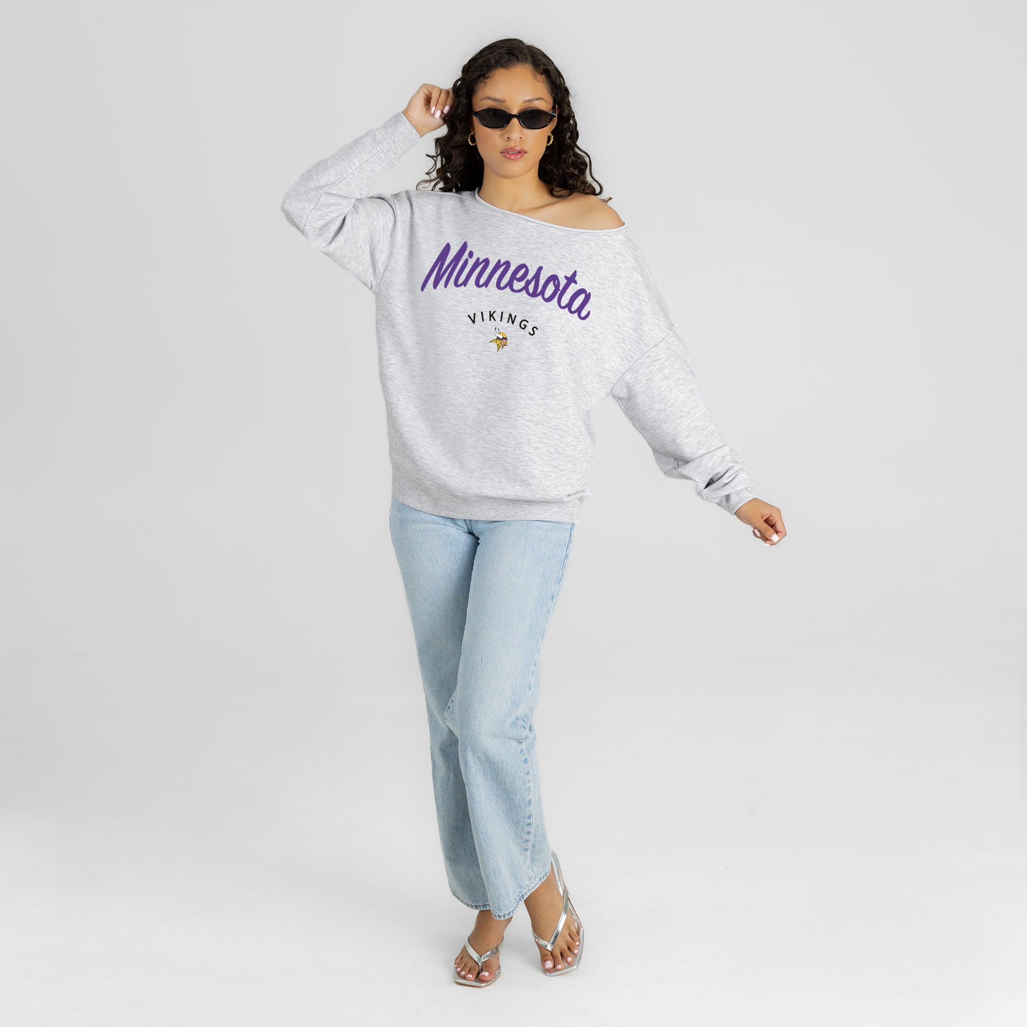 MINNESOTA VIKINGS LEGACY STANDARD RELAXED OFF-SHOULDER TOP