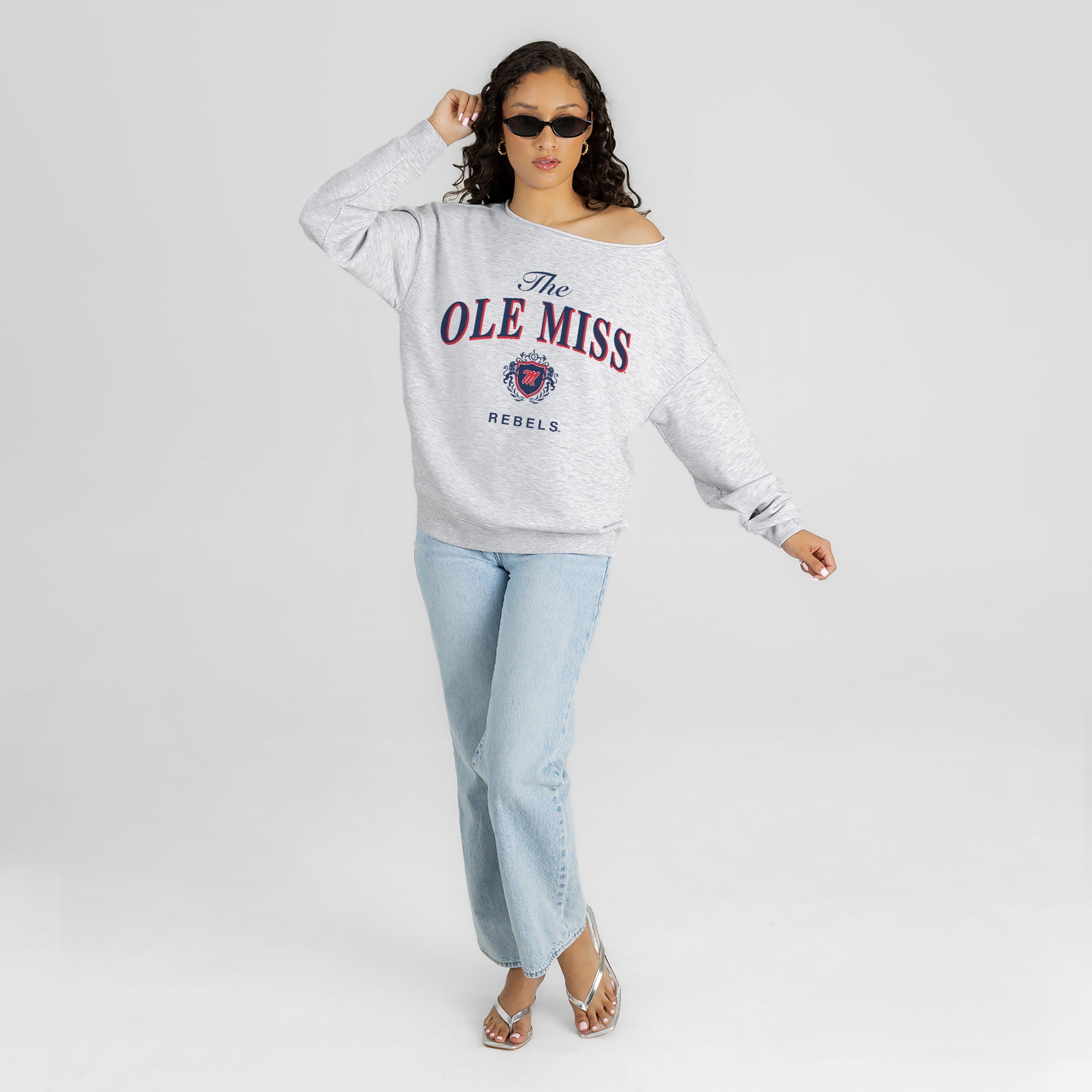 OLE MISS REBELS OFFSIDES ENERGY RELAXED OFF-SHOULDER TOP