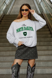 NORTH DAKOTA FIGHTING HAWKS OFFSIDES ENERGY RELAXED OFF-SHOULDER TOP