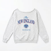 NEW ENGLAND PATRIOTS OFFSIDES ENERGY RELAXED OFF-SHOULDER TOP