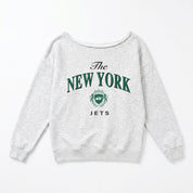 NEW YORK JETS OFFSIDES ENERGY RELAXED OFF-SHOULDER TOP
