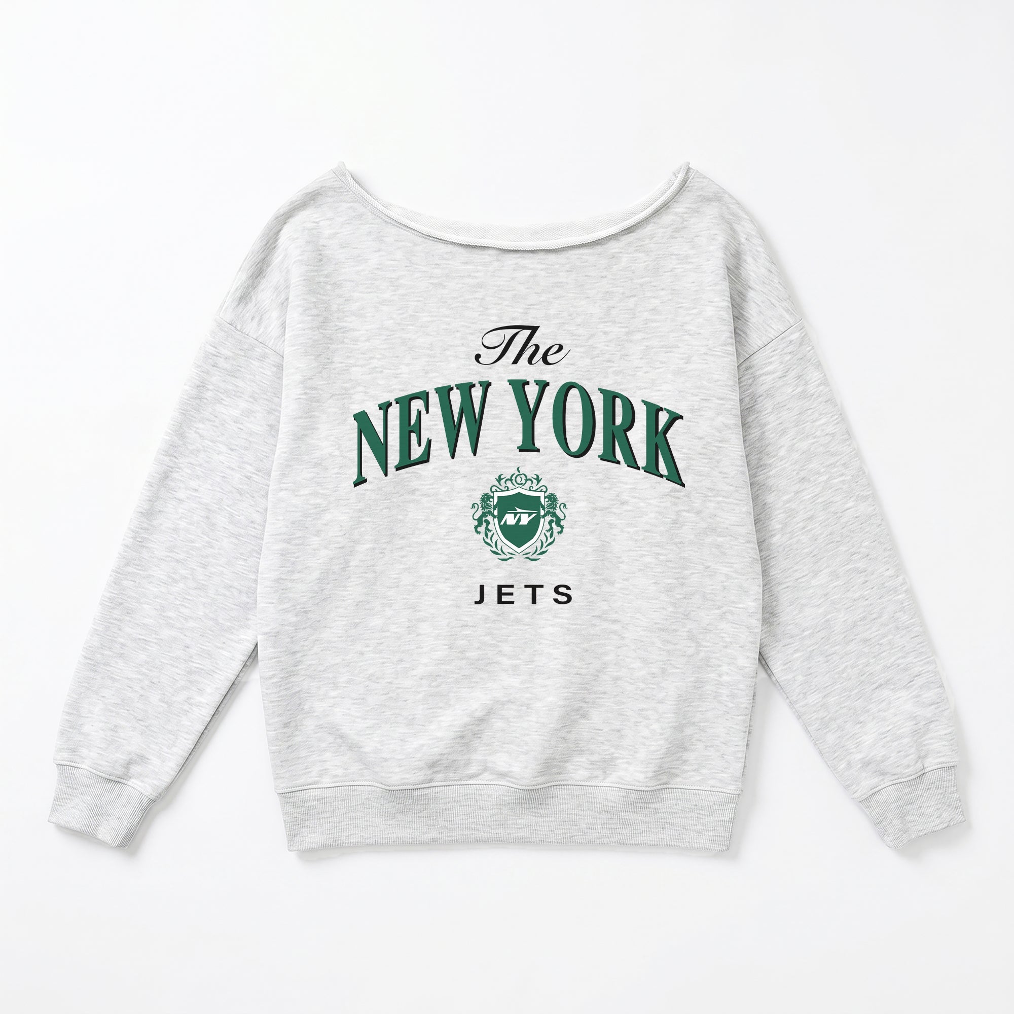 NEW YORK JETS OFFSIDES ENERGY RELAXED OFF-SHOULDER TOP