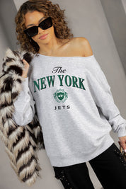 NEW YORK JETS OFFSIDES ENERGY RELAXED OFF-SHOULDER TOP