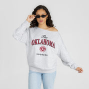 OKLAHOMA SOONERS OFFSIDES ENERGY RELAXED OFF-SHOULDER TOP