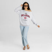 OKLAHOMA SOONERS OFFSIDES ENERGY RELAXED OFF-SHOULDER TOP