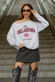 OKLAHOMA SOONERS OFFSIDES ENERGY RELAXED OFF-SHOULDER TOP