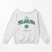 PHILADELPHIA EAGLES OFFSIDES ENERGY RELAXED OFF-SHOULDER TOP
