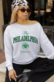 PHILADELPHIA EAGLES OFFSIDES ENERGY RELAXED OFF-SHOULDER TOP