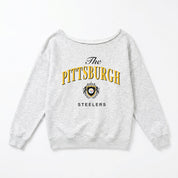 PITTSBURGH STEELERS OFFSIDES ENERGY RELAXED OFF-SHOULDER TOP