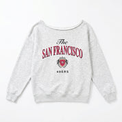 SAN FRANCISCO 49ERS OFFSIDES ENERGY RELAXED OFF-SHOULDER TOP
