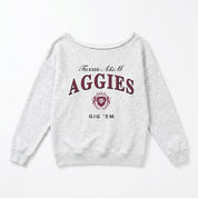 TEXAS A&M AGGIES OFFSIDES ENERGY RELAXED OFF-SHOULDER TOP