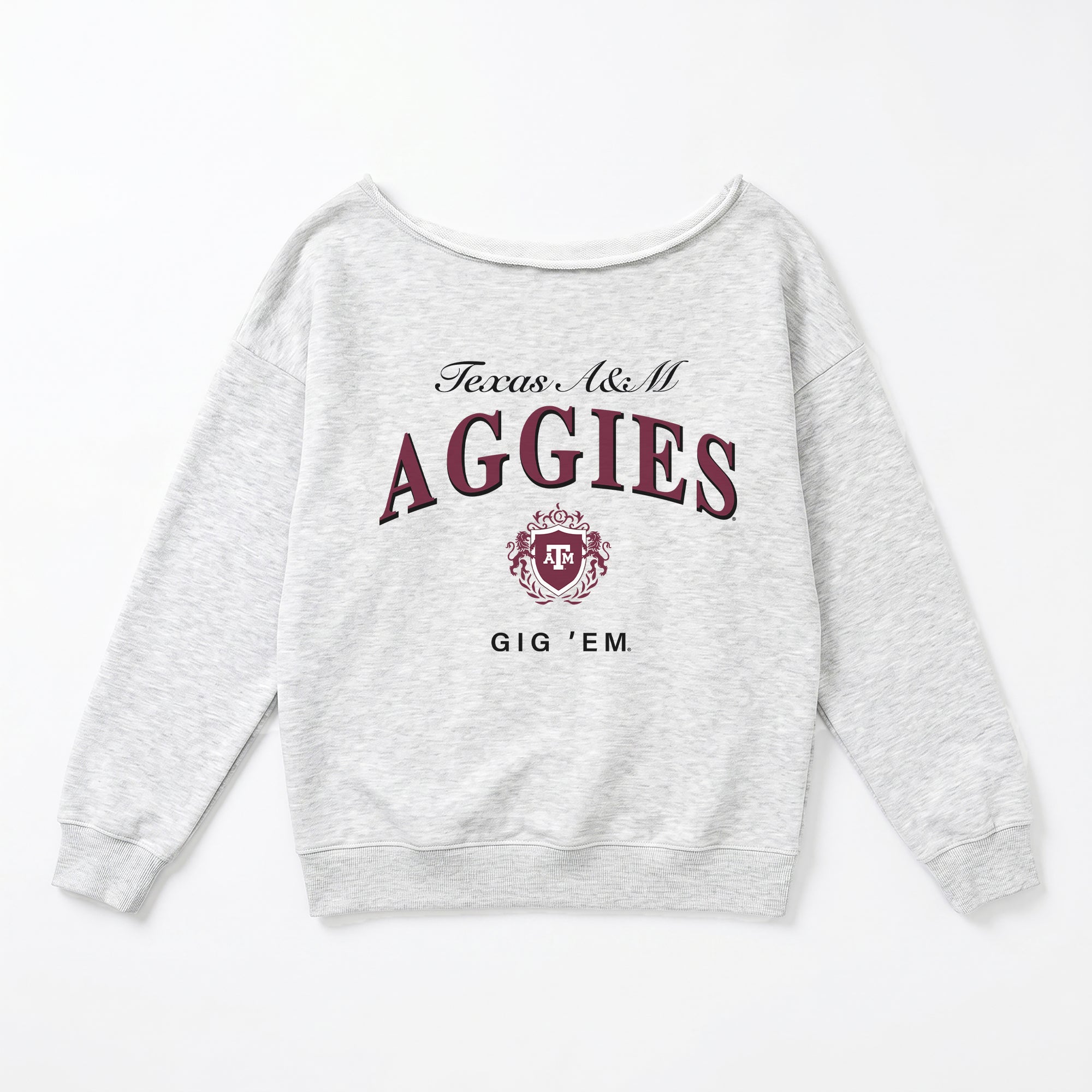 TEXAS A&M AGGIES OFFSIDES ENERGY RELAXED OFF-SHOULDER TOP