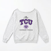 TCU HORNED FROGS OFFSIDES ENERGY RELAXED OFF-SHOULDER TOP