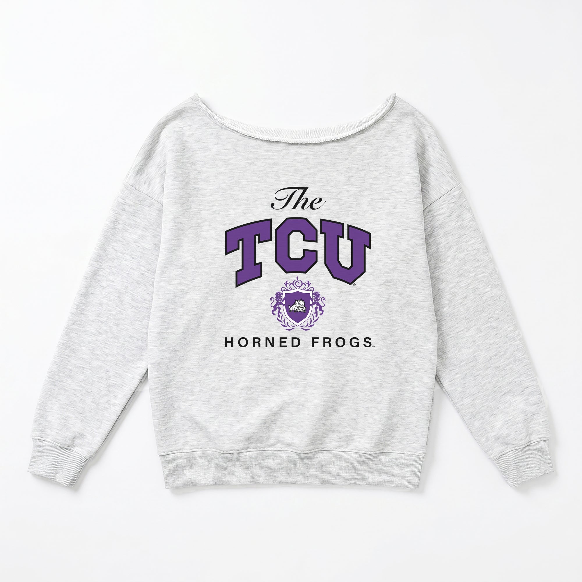 TCU HORNED FROGS OFFSIDES ENERGY RELAXED OFF-SHOULDER TOP