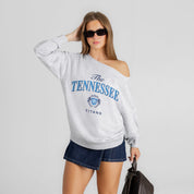 TENNESSEE TITANS OFFSIDES ENERGY RELAXED OFF-SHOULDER TOP