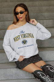 WEST VIRGINIA MOUNTAINEERS OFFSIDES ENERGY RELAXED OFF-SHOULDER TOP