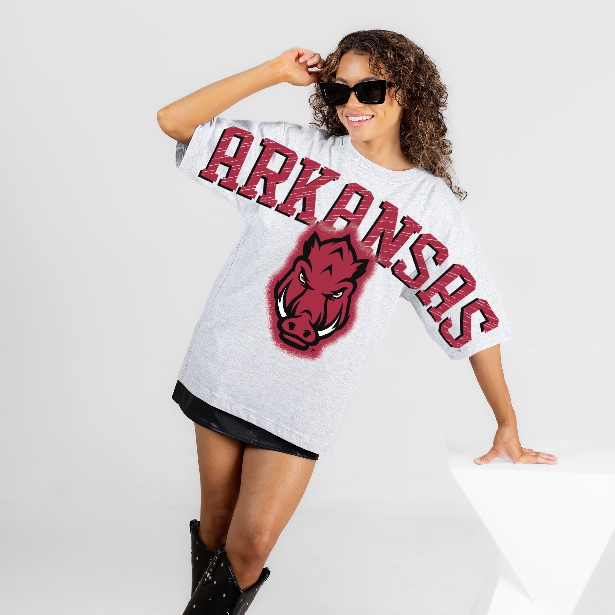 ARKANSAS RAZORBACKS DRIP CULTURE RELAXED FIT CREWNECK TEE