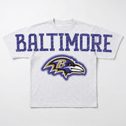 BALTIMORE RAVENS DRIP CULTURE RELAXED FIT CREWNECK TEE