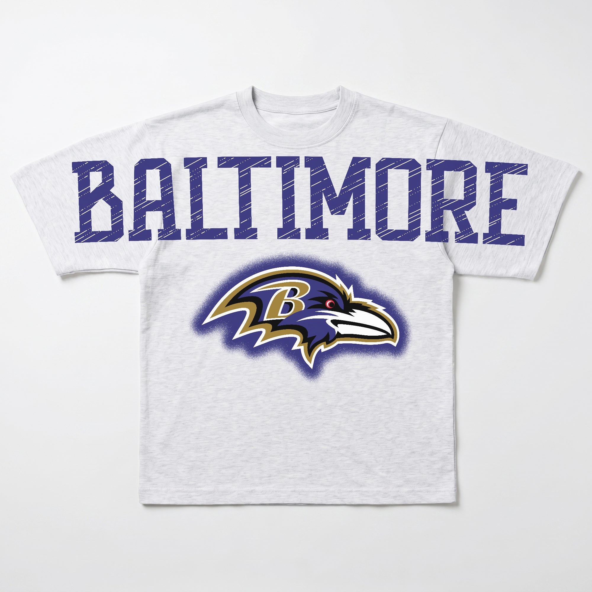 BALTIMORE RAVENS DRIP CULTURE RELAXED FIT CREWNECK TEE