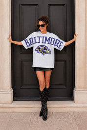 BALTIMORE RAVENS DRIP CULTURE RELAXED FIT CREWNECK TEE