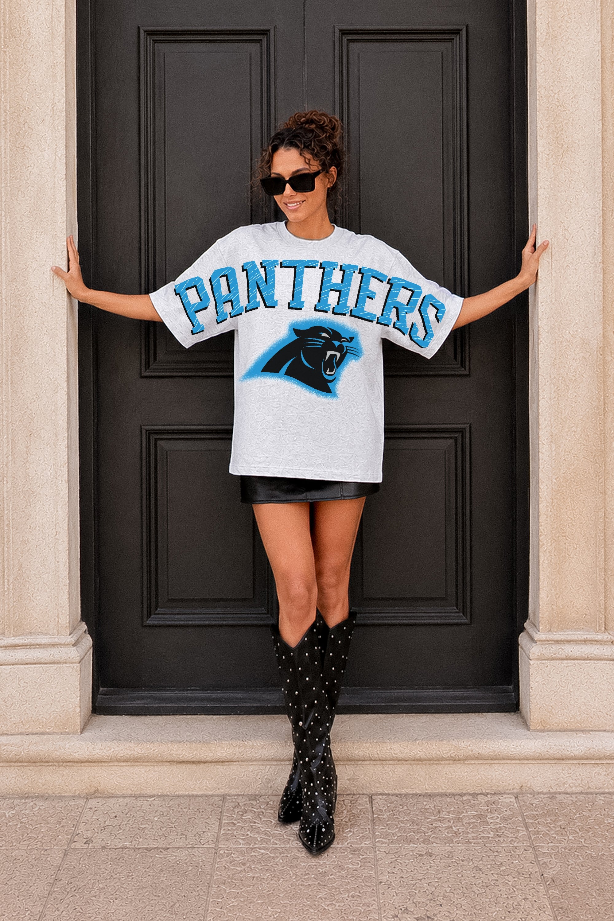 CAROLINA PANTHERS DRIP CULTURE RELAXED FIT CREWNECK TEE