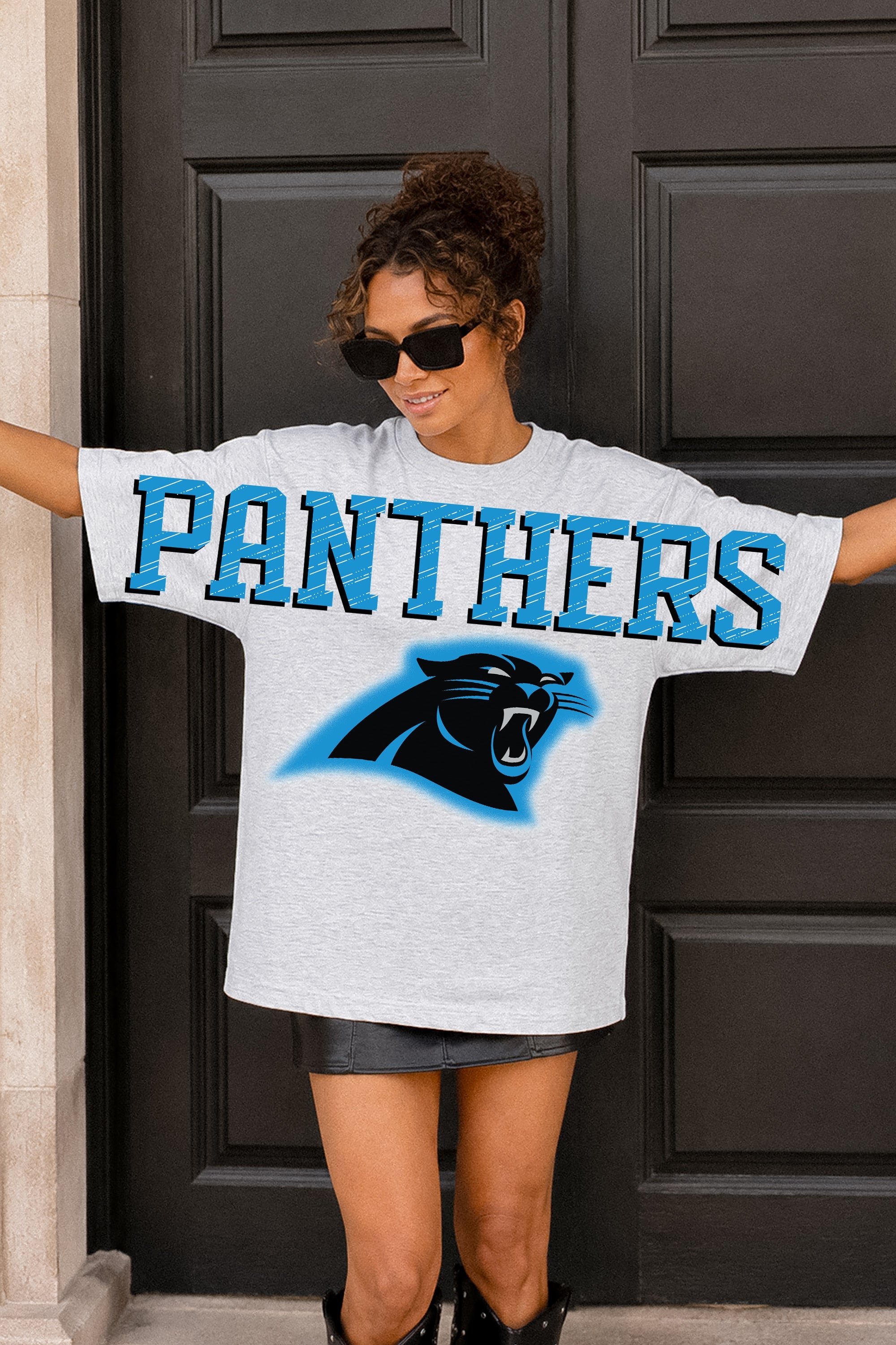 CAROLINA PANTHERS DRIP CULTURE RELAXED FIT CREWNECK TEE