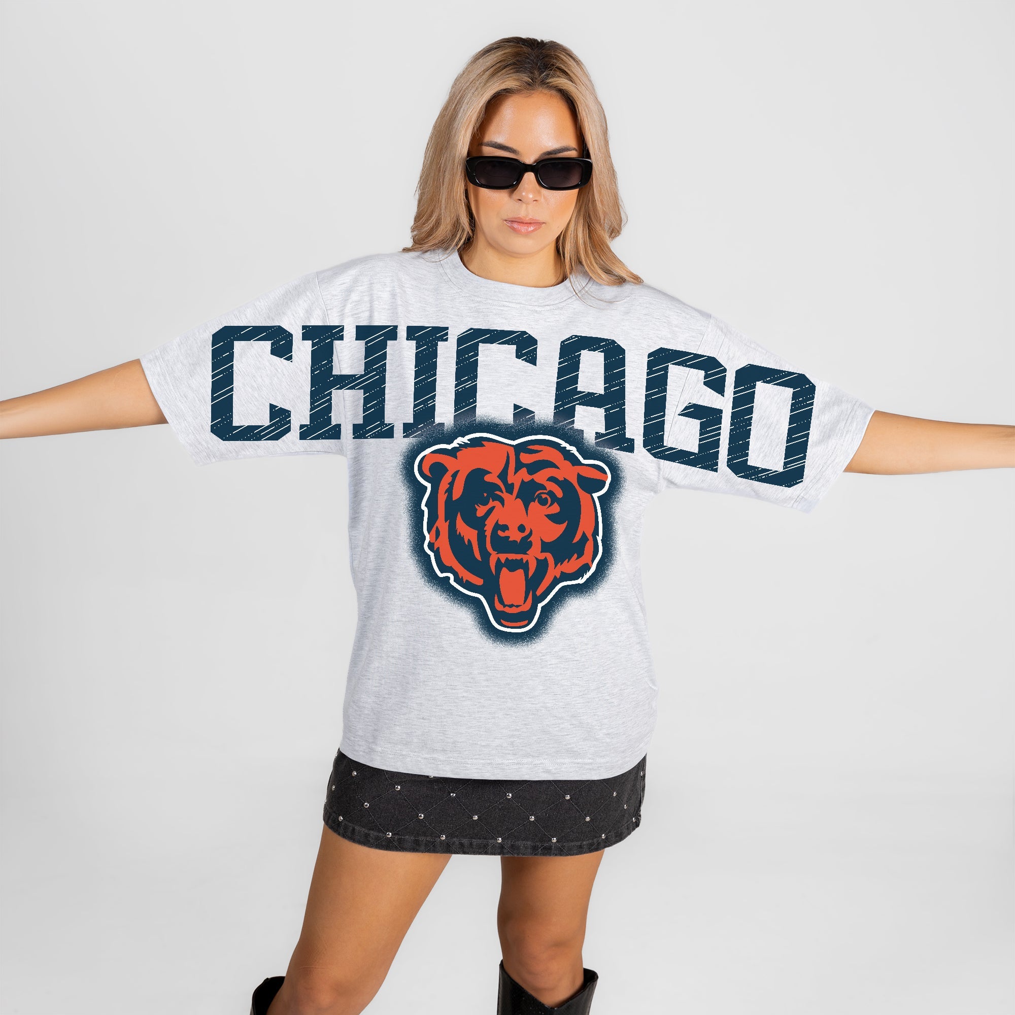 CHICAGO BEARS DRIP CULTURE RELAXED FIT CREWNECK TEE