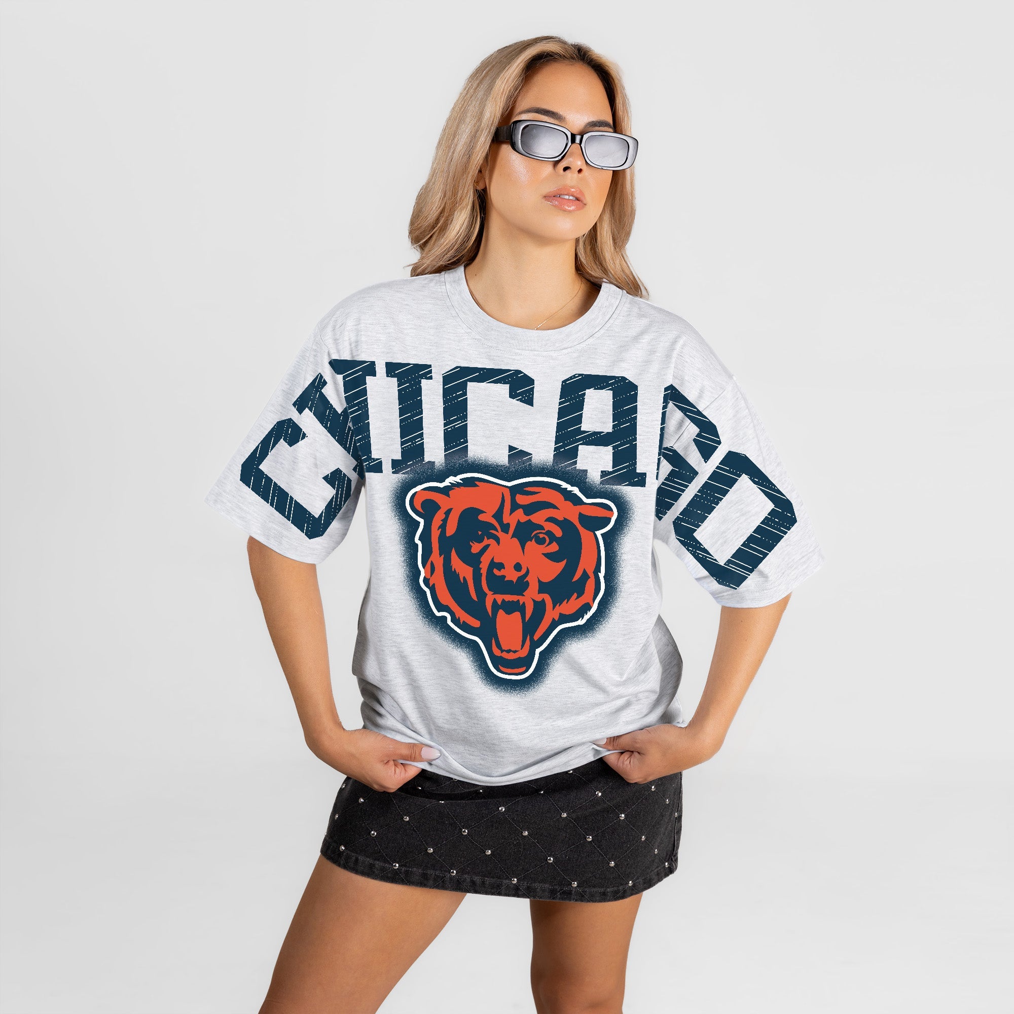 CHICAGO BEARS DRIP CULTURE RELAXED FIT CREWNECK TEE