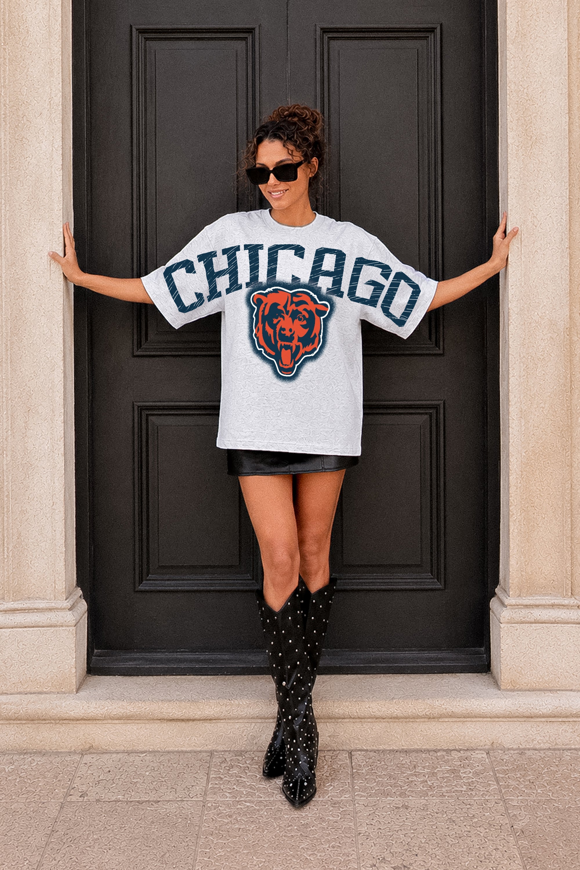 CHICAGO BEARS DRIP CULTURE RELAXED FIT CREWNECK TEE