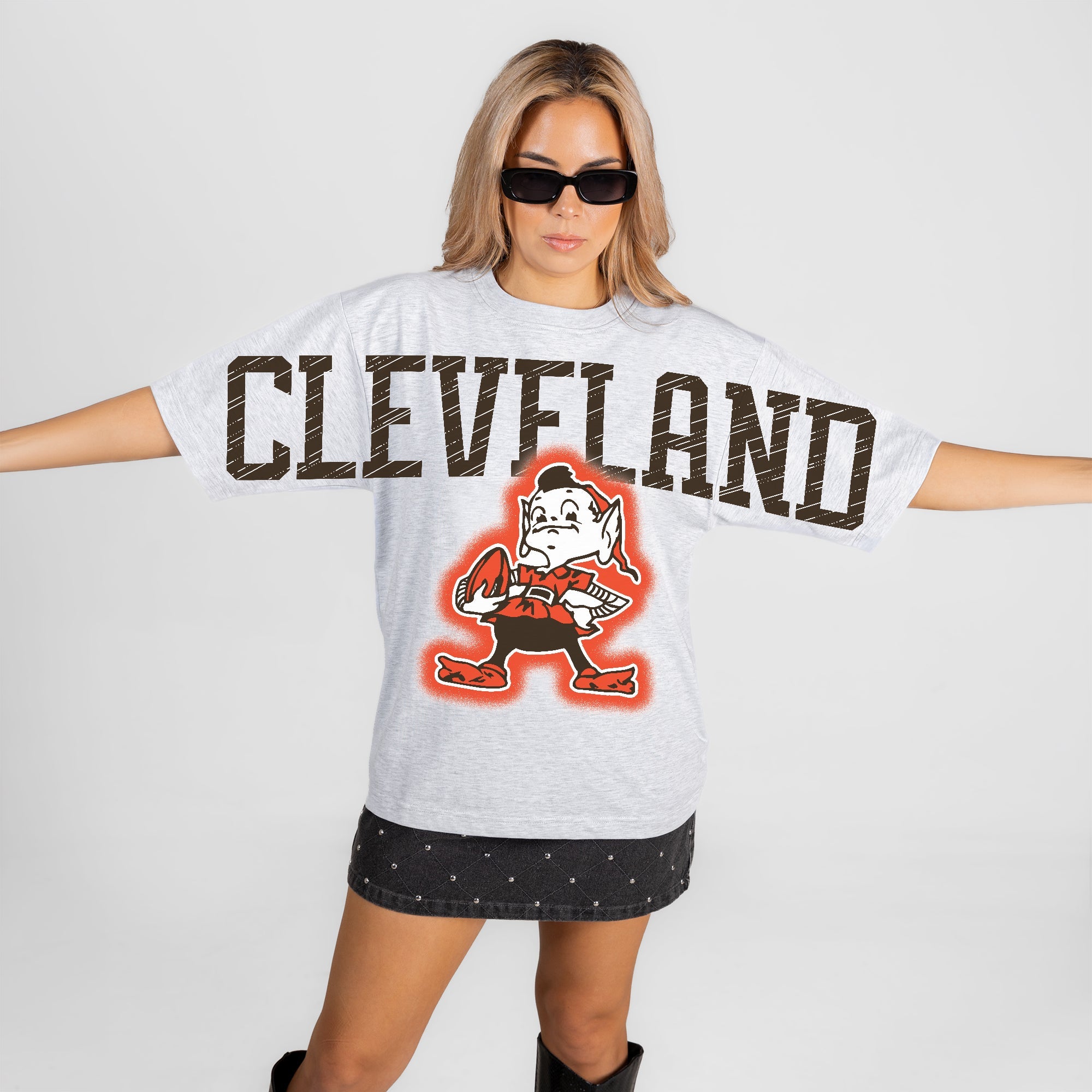 CLEVELAND BROWNS DRIP CULTURE RELAXED FIT CREWNECK TEE
