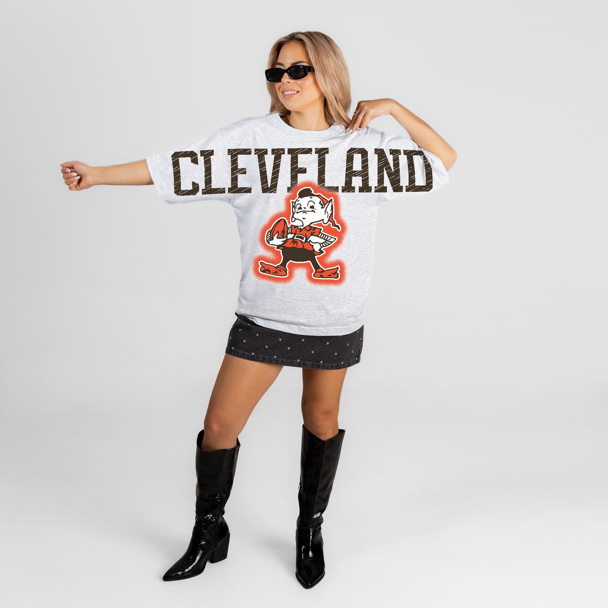 CLEVELAND BROWNS DRIP CULTURE RELAXED FIT CREWNECK TEE