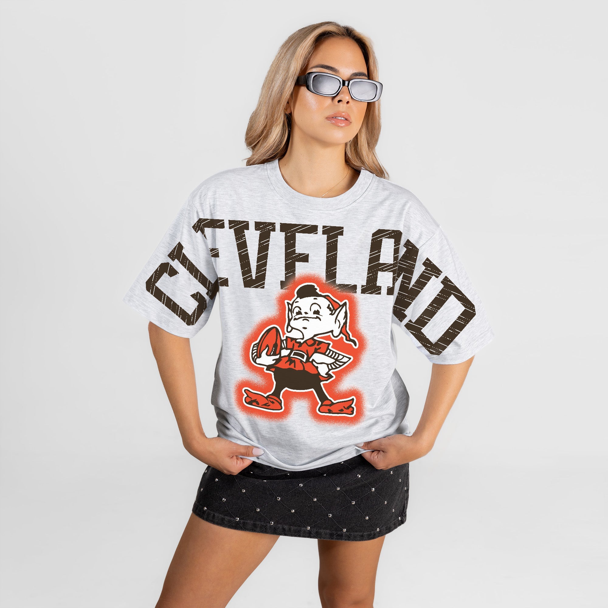 CLEVELAND BROWNS DRIP CULTURE RELAXED FIT CREWNECK TEE